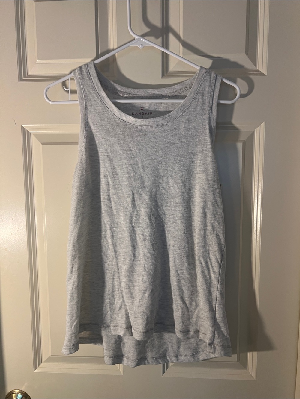 Danskin Heather Light Gray Scoop Neck Tank Top